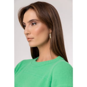 Suéter Feminino em Tricô Pluma Gola Redonda - 24162 Verde